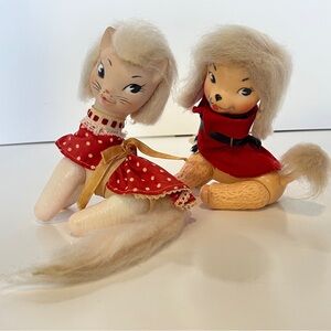 Remco 1966 TV JANES Playmate Meow Cat Poodle Dog 60s Toy Figures Lot Set